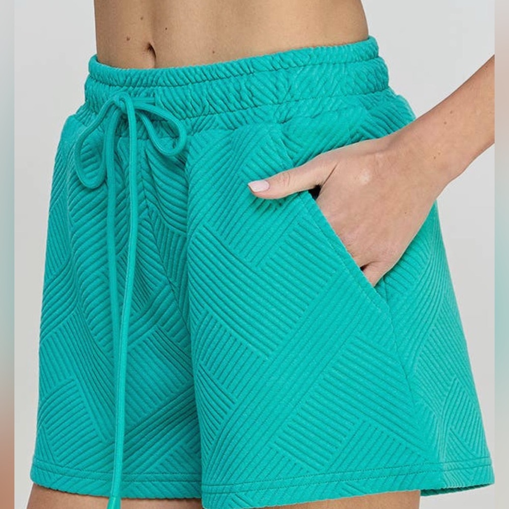 Vibrant Teal High Waist Women's Shorts